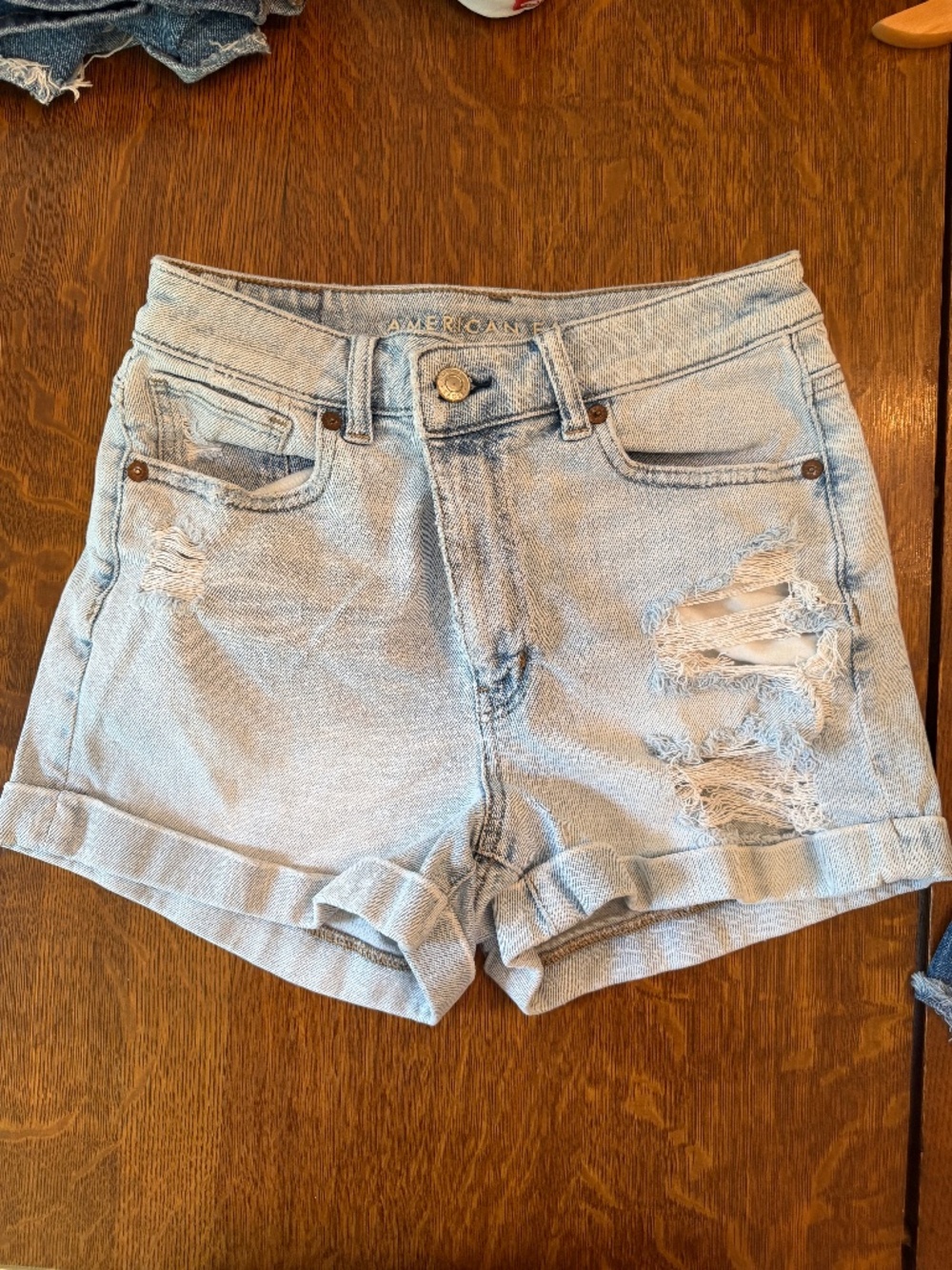 American Eagle Distressed High-Rise Denim Shorts
